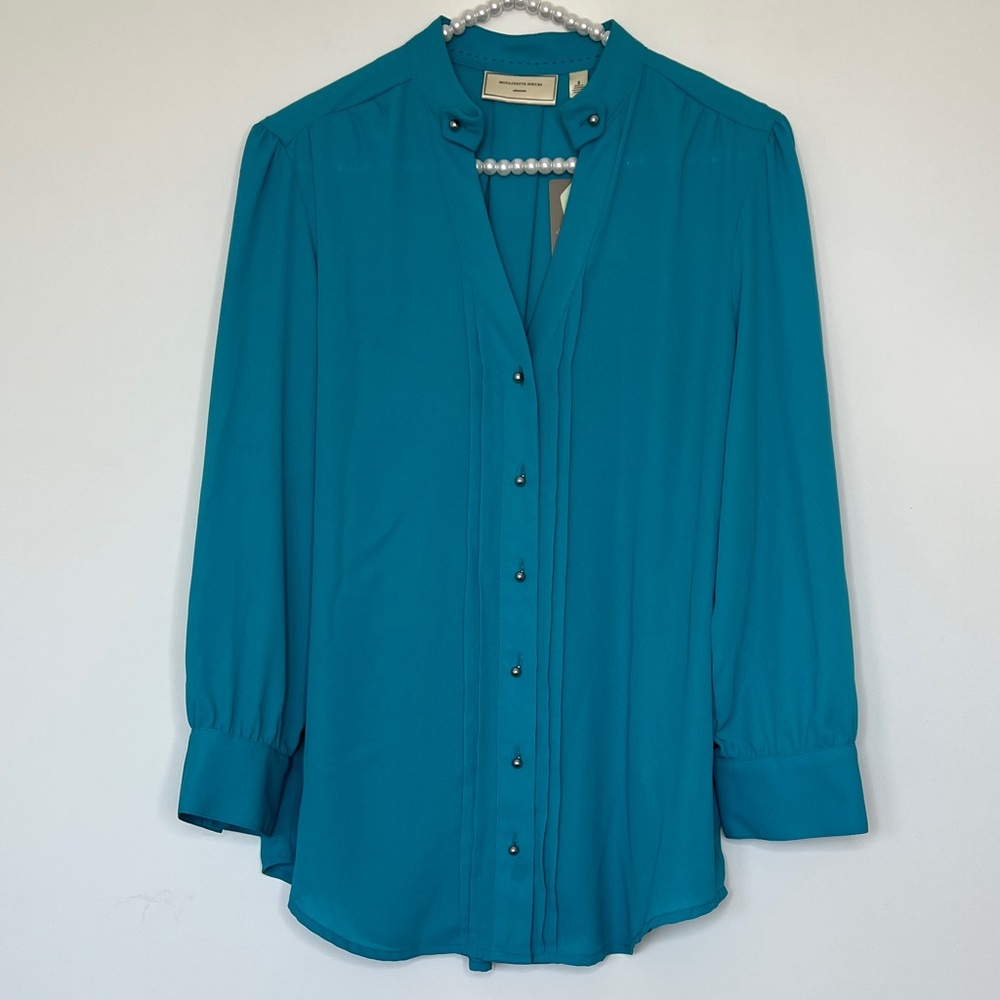 NWT ~ Moulinette Soeurs Pemberton Blouse with Silver Ball Accents ~ Size 6